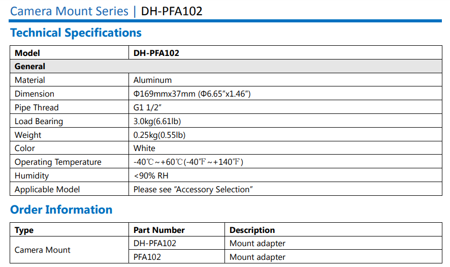 Dahua PFA-102